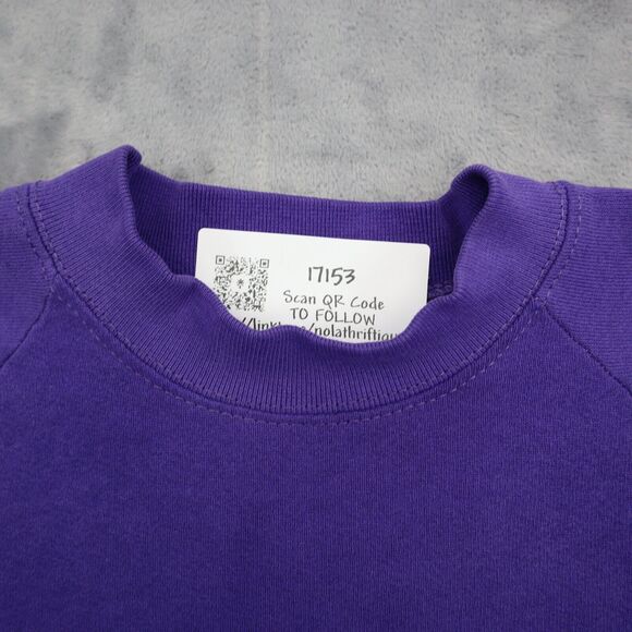 Casual Sweater Womens XXL Purple Crew Neck Long Sleeve Banded Cuffs Pullover - Picture 7 of 14